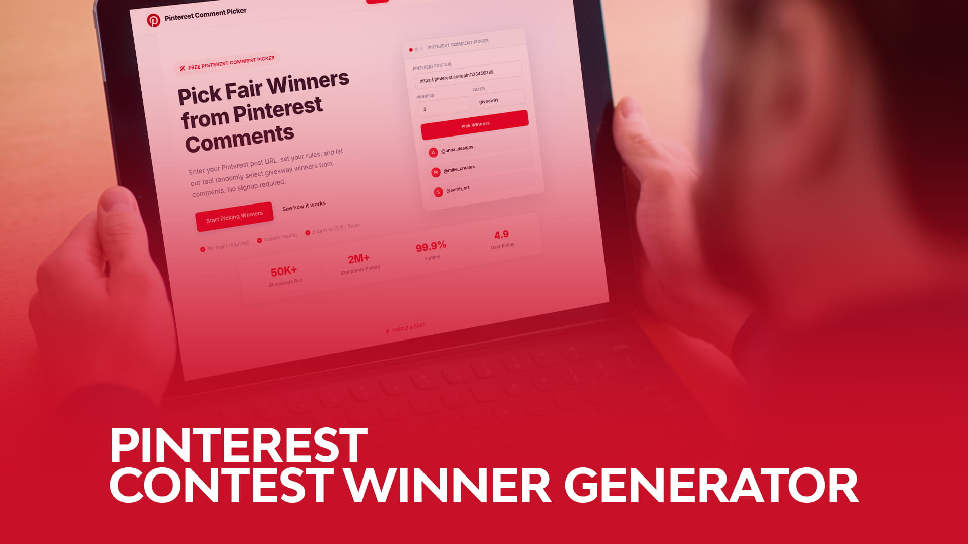 Pinterest Contest Winner Generator